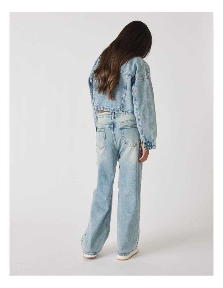 Embellished Denim Jacket in Blue image 2