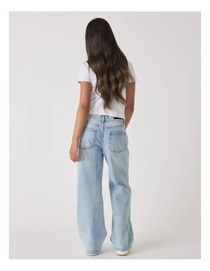 Haylee Crystal Crop Tee in White image 2