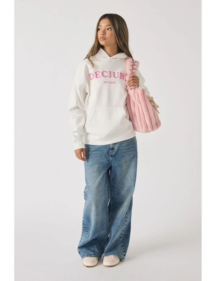 Logo 90s Hoodie in Cream image 1