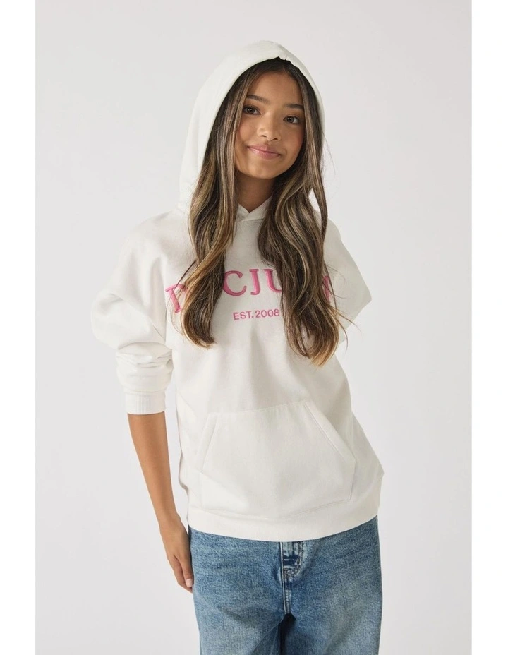 Logo 90s Hoodie in Cream image 3