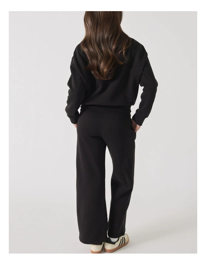 Amber Fleece Bomber in Black image 2
