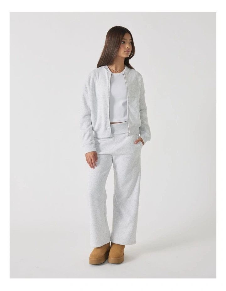 Amber Fleece Bomber in Grey image 1