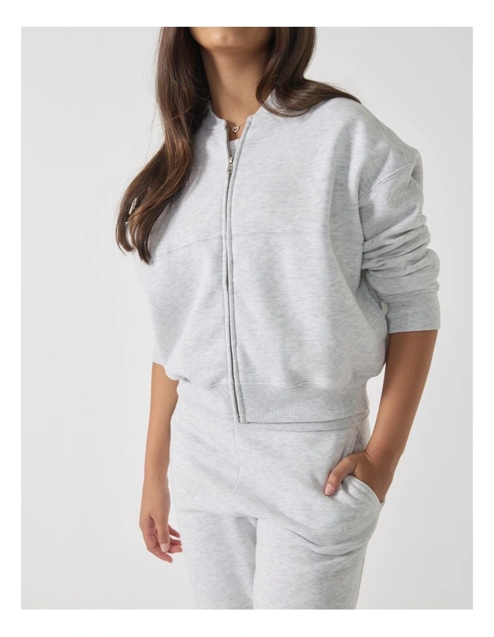 Amber Fleece Bomber in Grey image 3