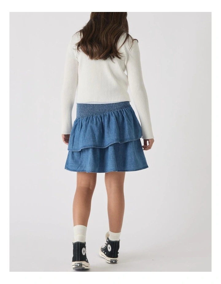 Stevie Ruffle Skirt in Blue image 2