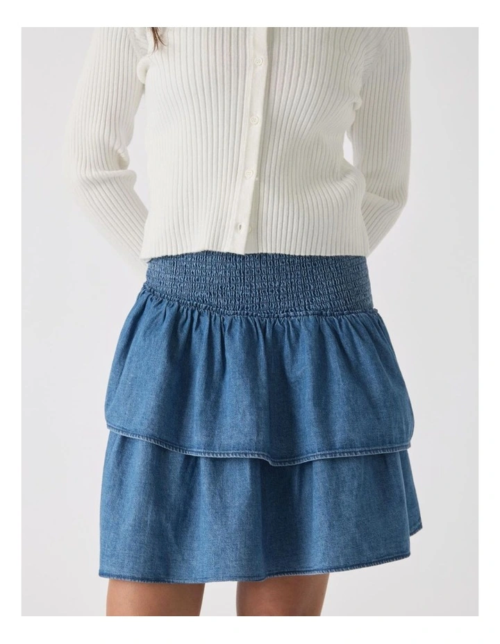 Stevie Ruffle Skirt in Blue image 3