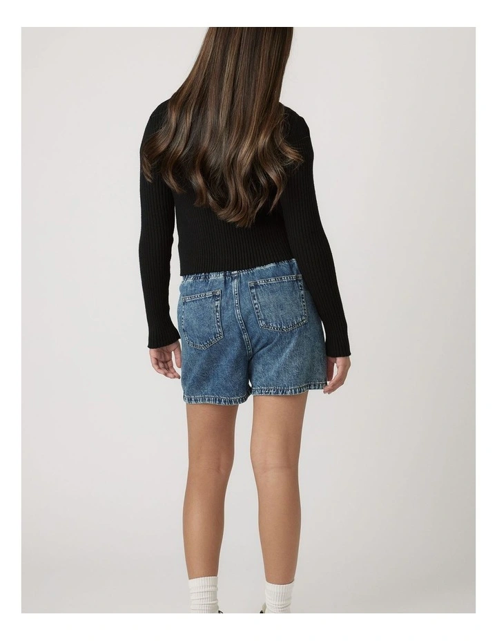 Mattie Pull On Shorts in Blue image 2