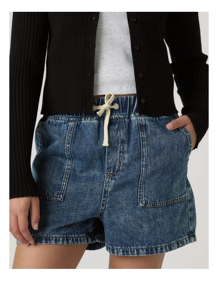 Mattie Pull On Shorts in Blue image 3