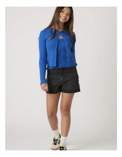 Greta Button Top in Blue