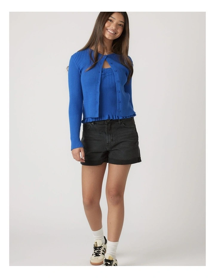 Greta Button Top in Blue image 1