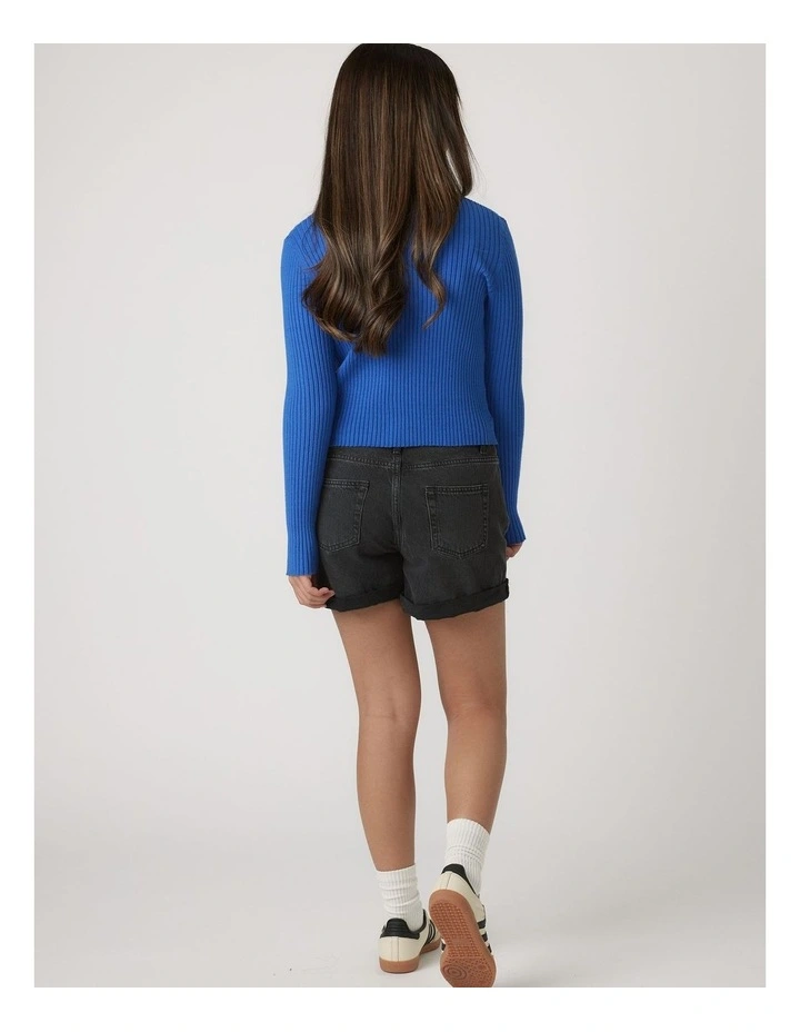 Greta Button Top in Blue image 2