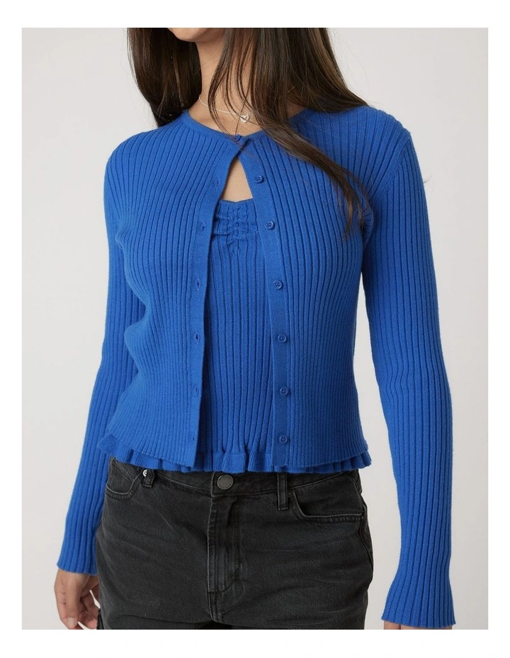 Greta Button Top in Blue image 3