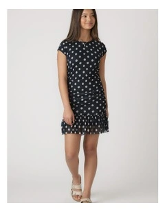 Mesh Mini Dress in Blue