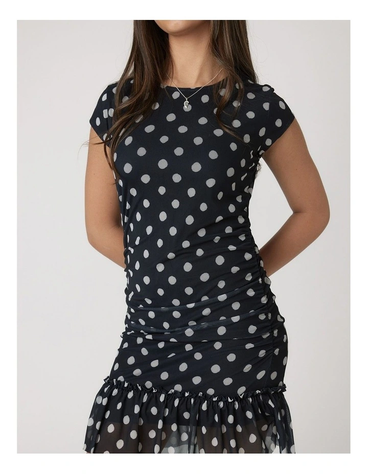 Mesh Mini Dress in Blue image 3