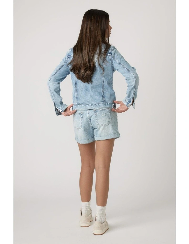 Girls Isla Faded Denim Jacket image 2