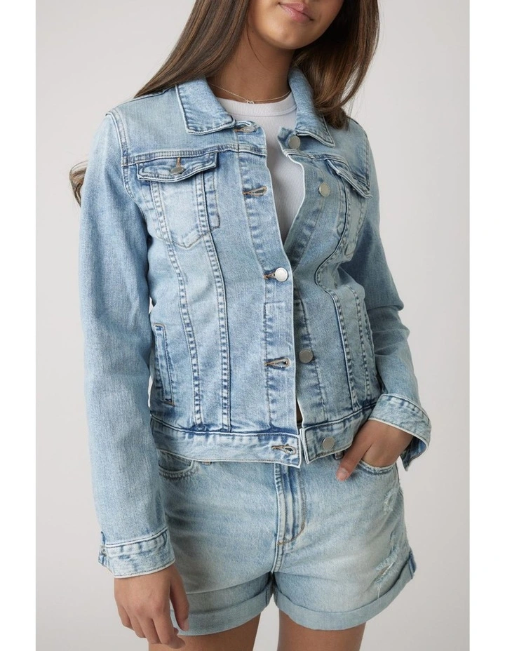 Girls Isla Faded Denim Jacket image 3