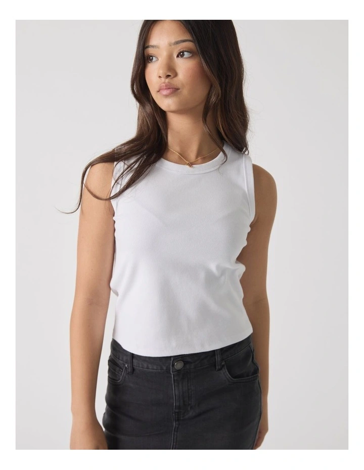 Harper Logo Tank in White image 3
