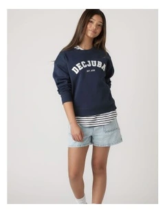 Logo Sweat Top in Blue
