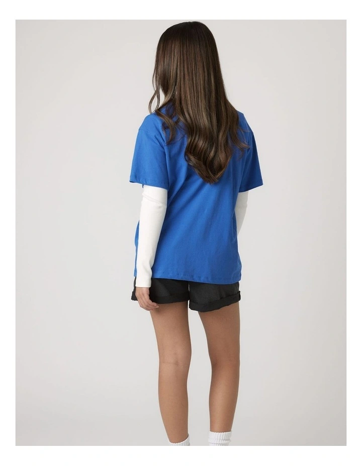 Girls Brooklyn Band Tee in Blue image 2