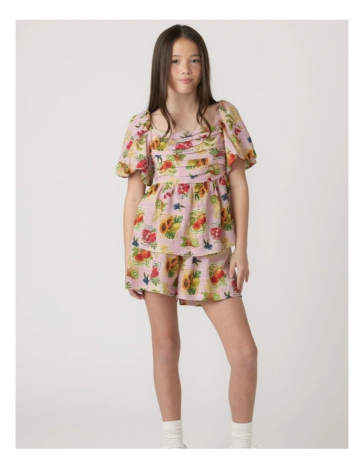 Melody Puff Sleeve Top in Pink image 1