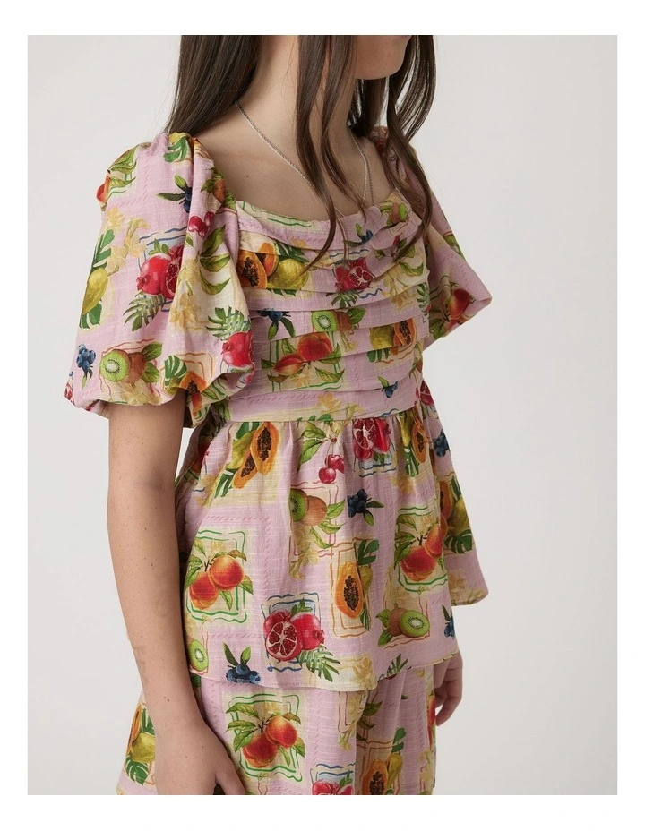 Melody Puff Sleeve Top in Pink image 3