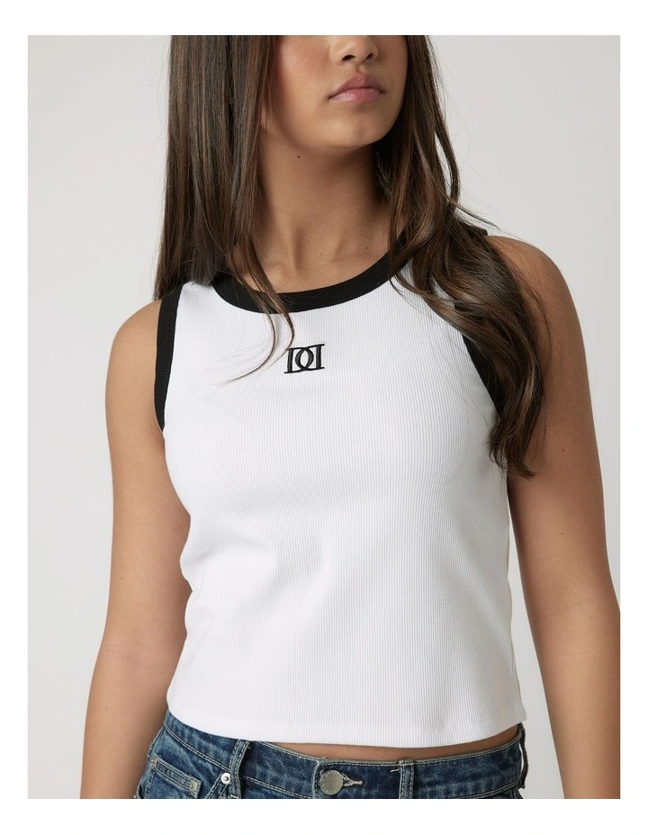 Harper Monogram Tank in White image 3