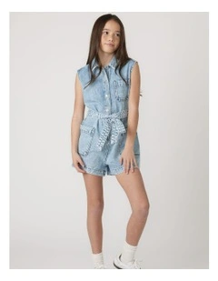 Samara Denim Playsuit in Blue