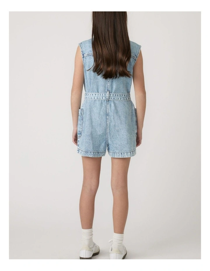 Samara Denim Playsuit in Blue image 2
