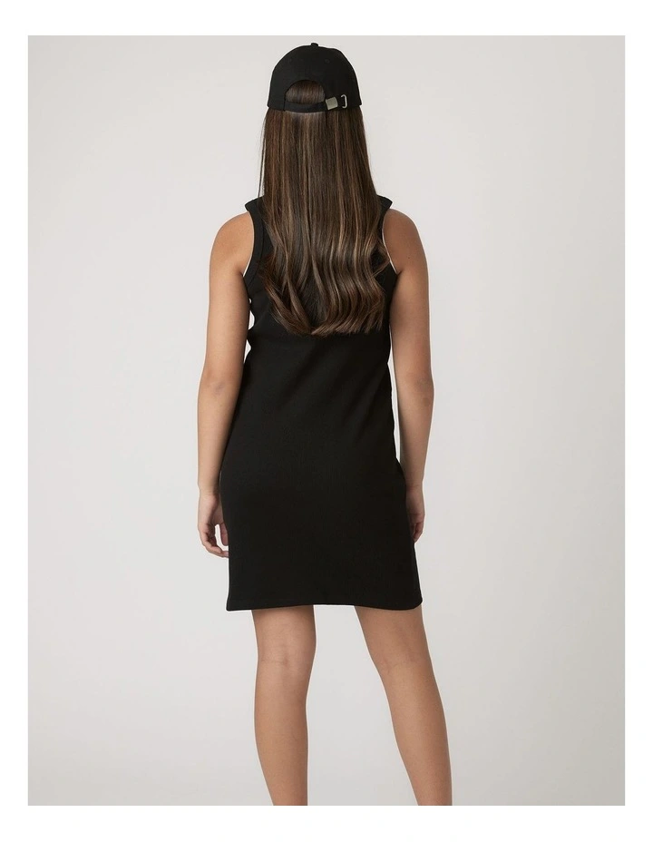 Harper Rib Tank Dress in Black image 2