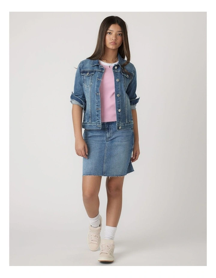 Girls Isla Faded Denim Jacket image 1