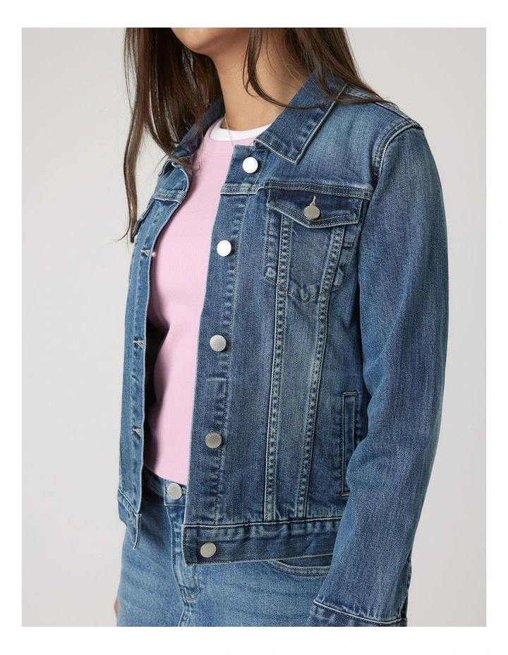 Girls Isla Faded Denim Jacket image 3