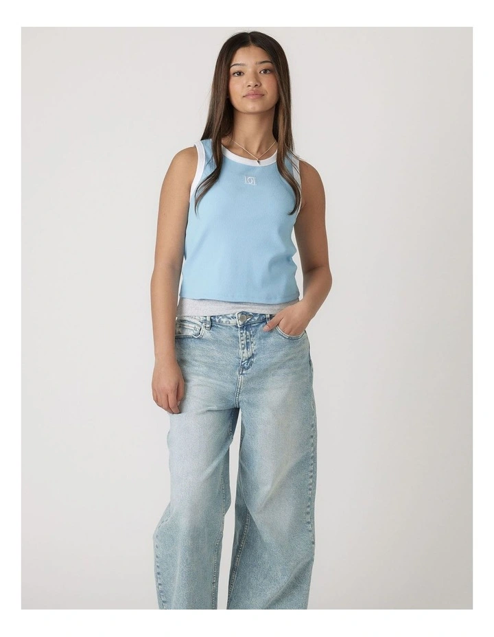 Harper Monogram Tank in Blue image 1