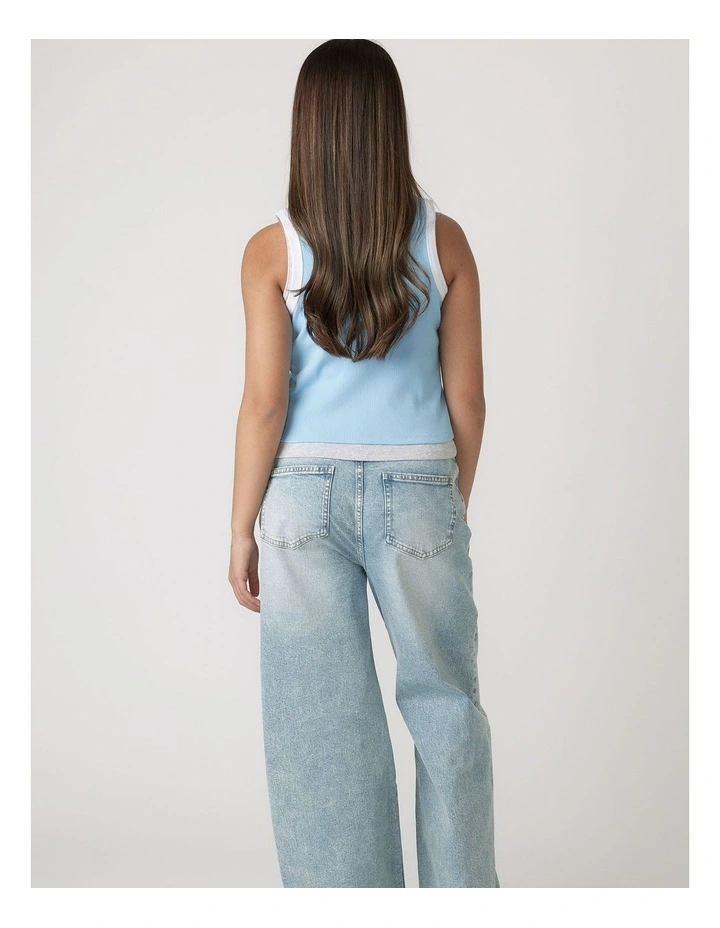Harper Monogram Tank in Blue image 2