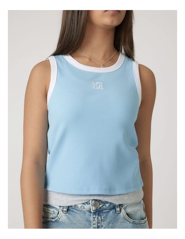 Harper Monogram Tank in Blue image 3