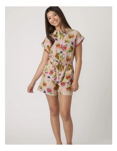 Frankie Printed Playsuit in Pink