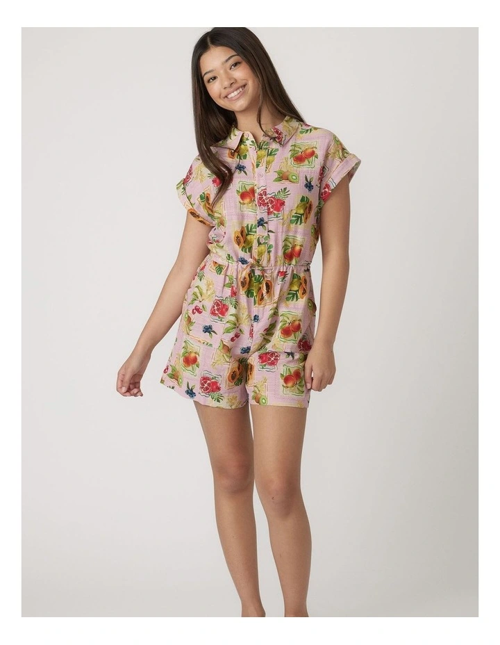 Frankie Printed Playsuit in Pink image 1