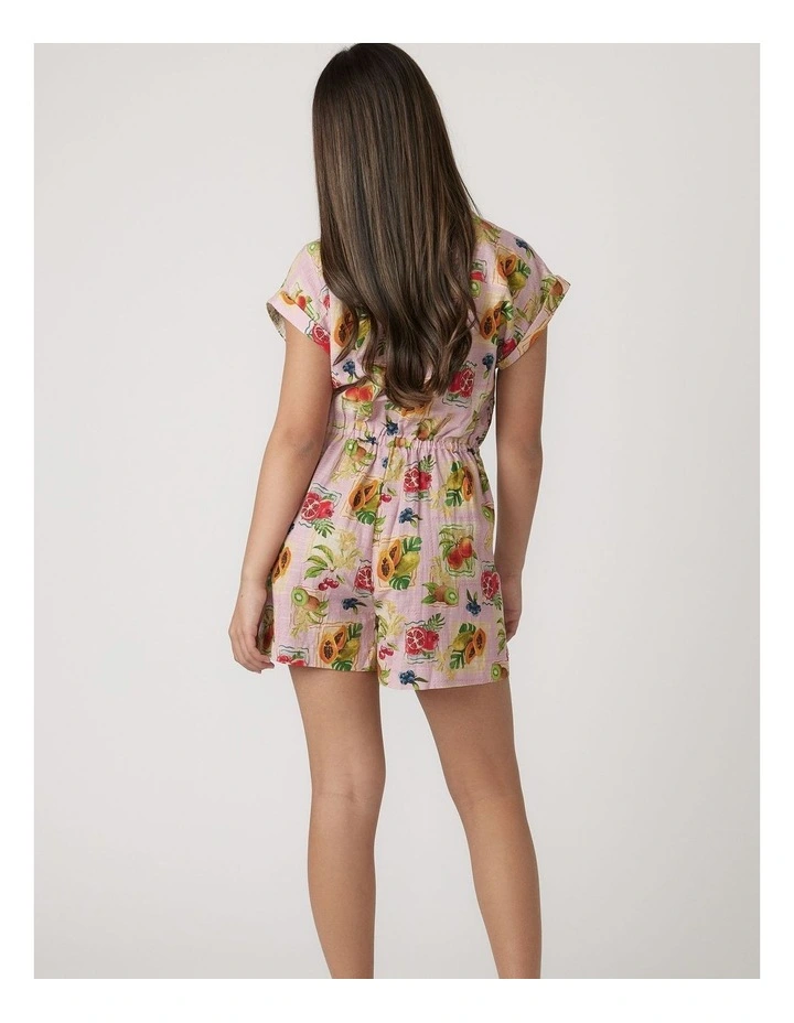 Frankie Printed Playsuit in Pink image 2
