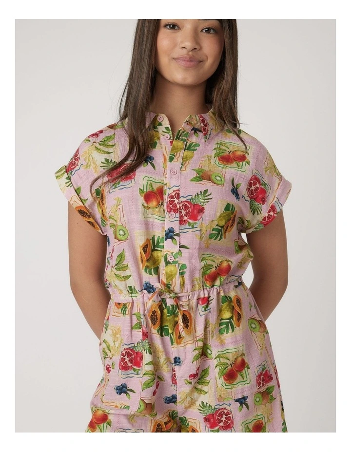Frankie Printed Playsuit in Pink image 3