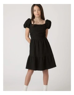 Evie Textured Mini Dress in Black