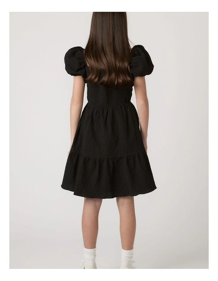 Evie Textured Mini Dress in Black image 2