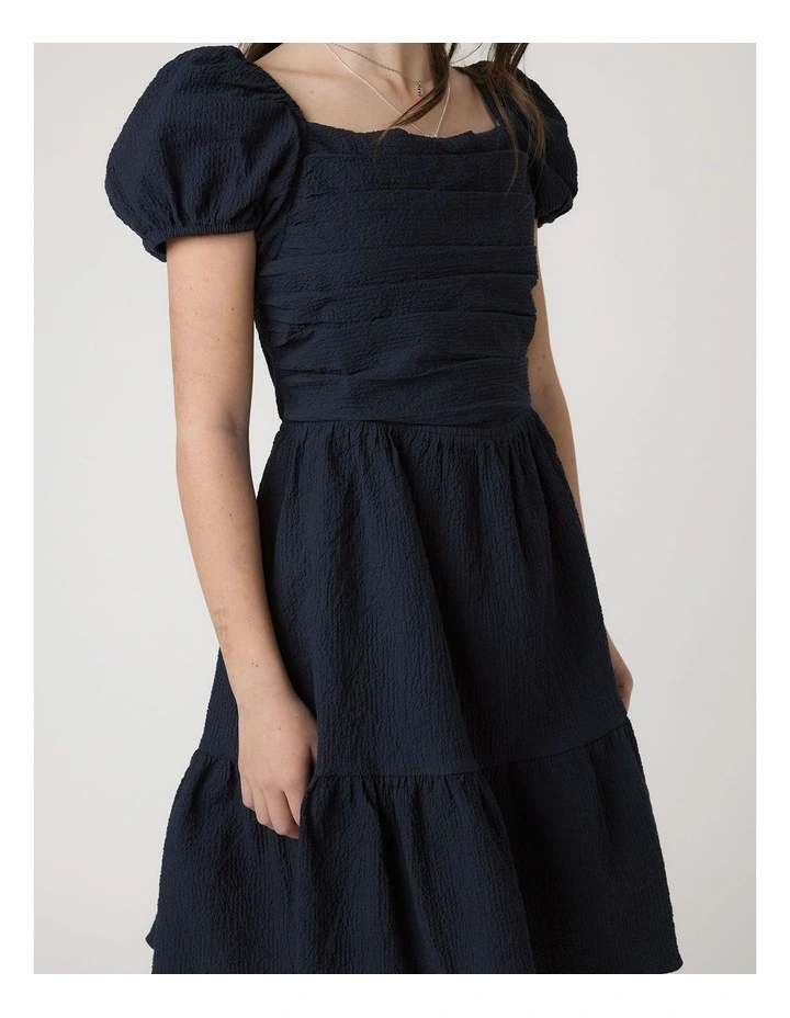 Evie Textured Mini Dress in Blue image 3