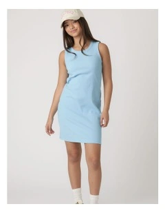 Harper Rib Tank Dress in Blue