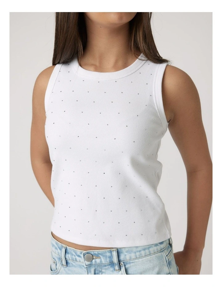 Harper Crystal Tank in White image 3