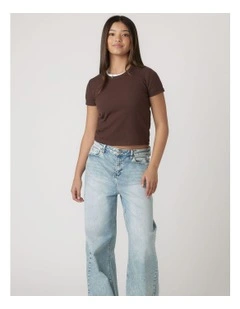 Harper Crop Tee in Chocolate
