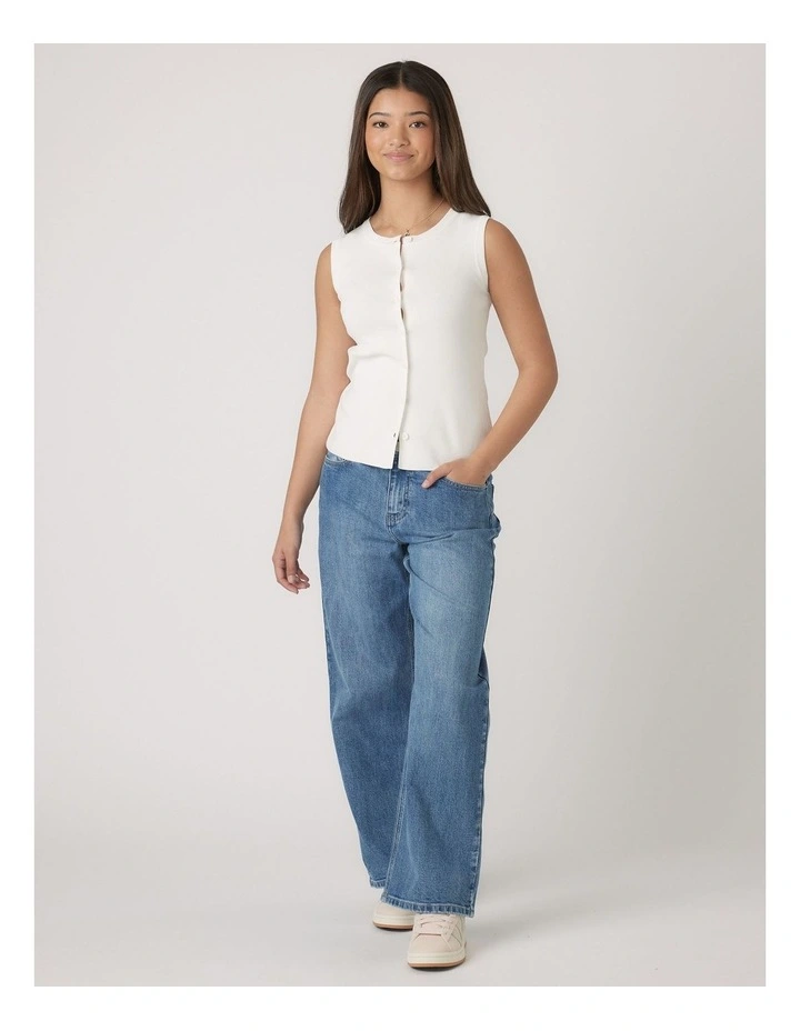 Molly Knit Vest in Cream image 1