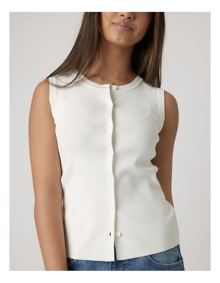 Molly Knit Vest in Cream image 3