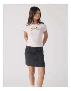 Ally Denim Skirt in Black