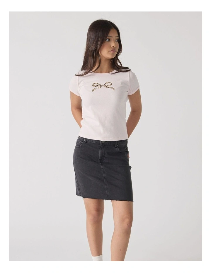 Ally Denim Skirt in Black image 1