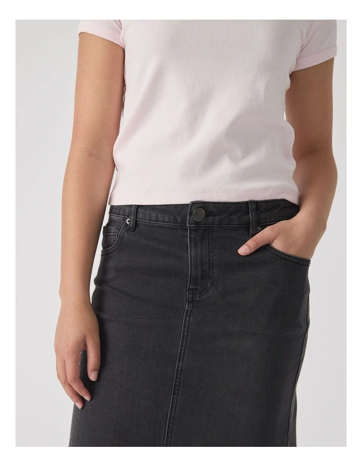 Ally Denim Skirt in Black image 3