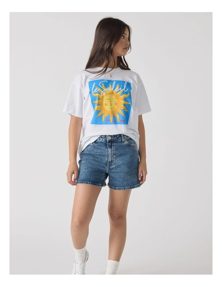 Le Soleil Oversized Tee in White image 1