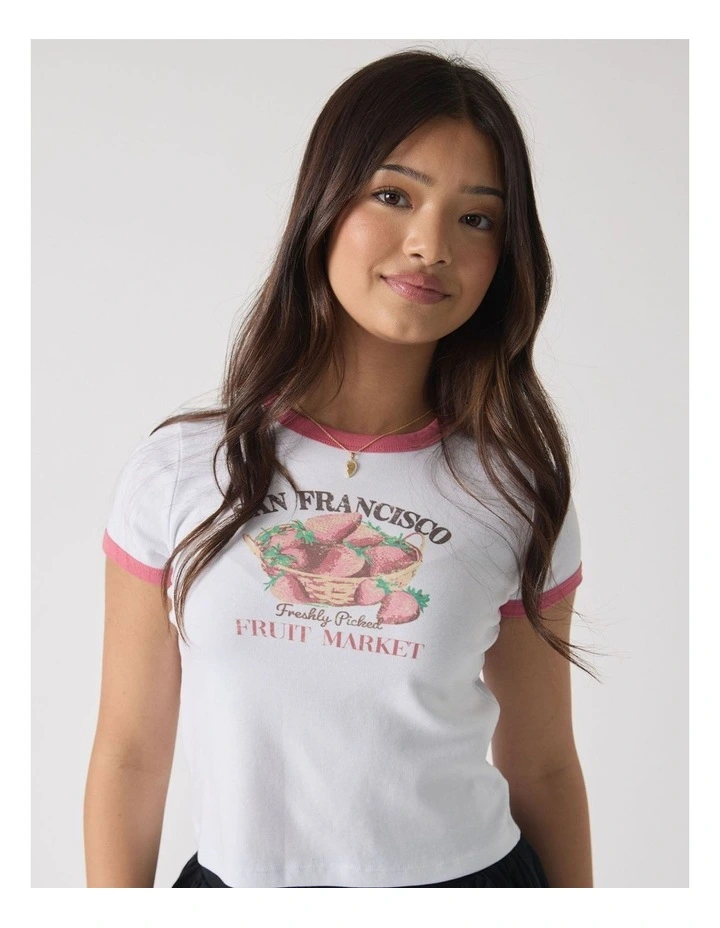 Girls Strawberry Ringer Tee image 3